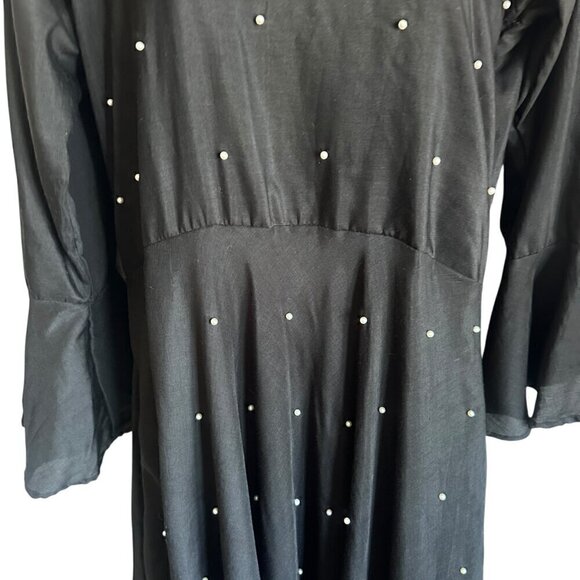 NWOT Black Rayon Kurta with Pearl and Tassel Details - Size M - Picture 6 of 12